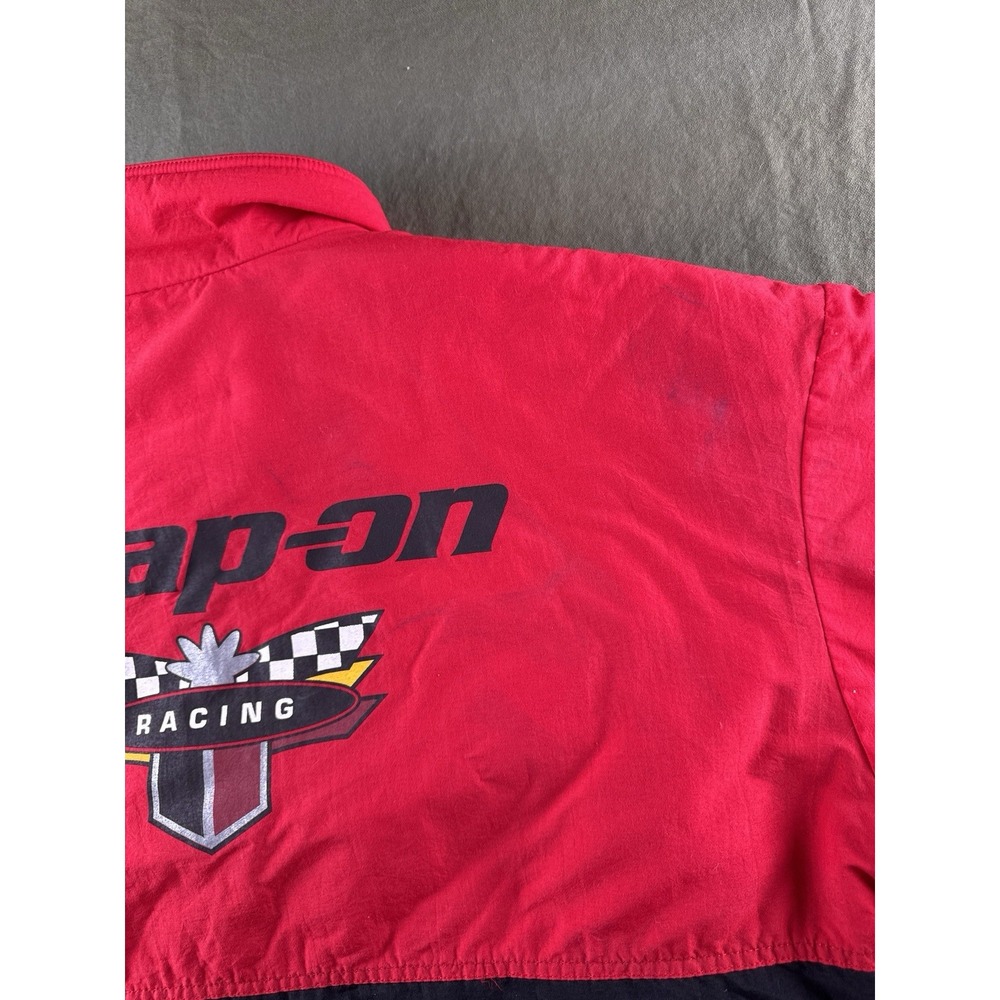 Vintage 90s Snap-On Racing Jacket Red Black Colorblock USA Swingster L - Picture 11 of 14